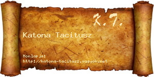 Katona Tacitusz névjegykártya